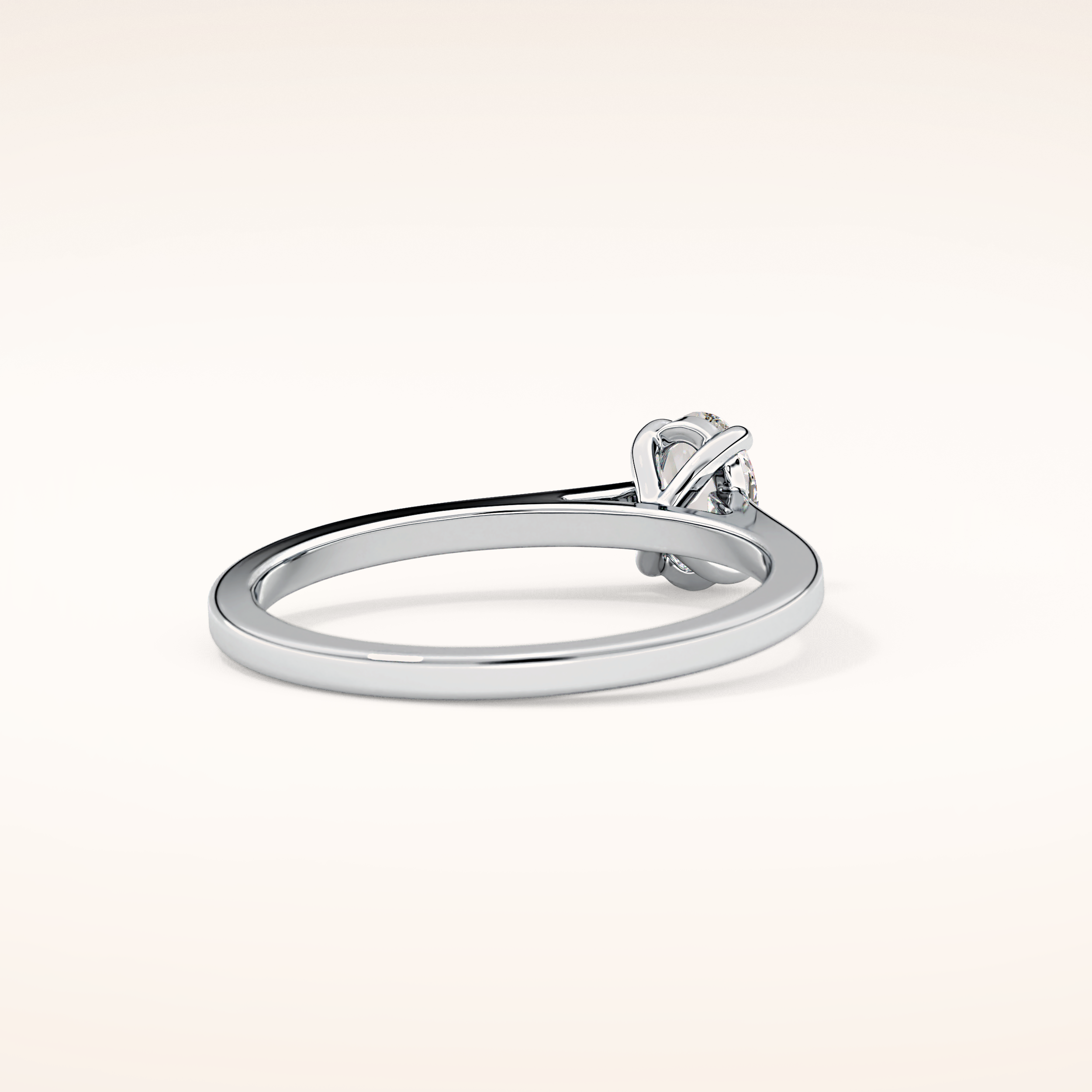 0.36 CT Oval Shaped Solitaire Moissanite Engagement Ring