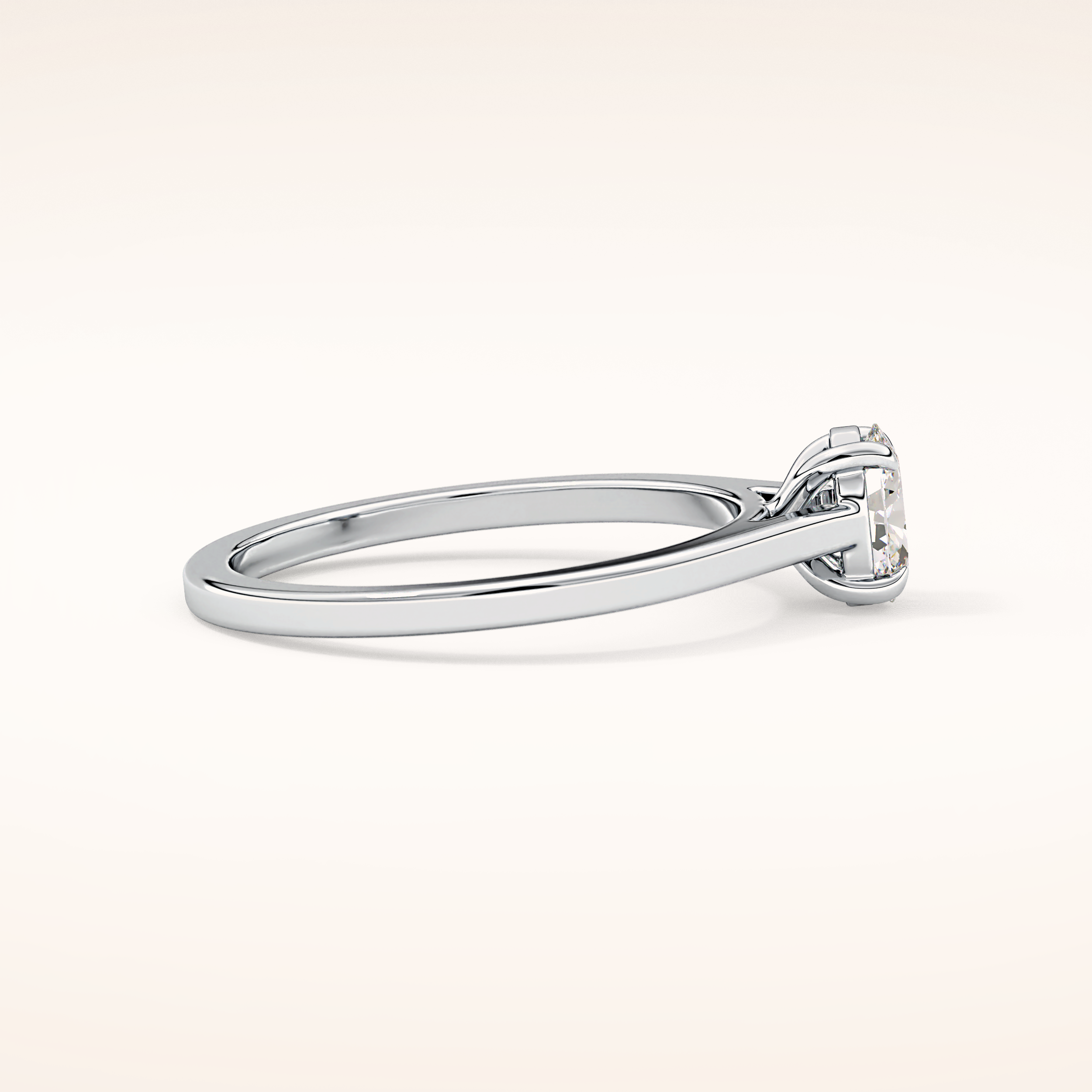 0.36 CT Oval Shaped Solitaire Moissanite Engagement Ring