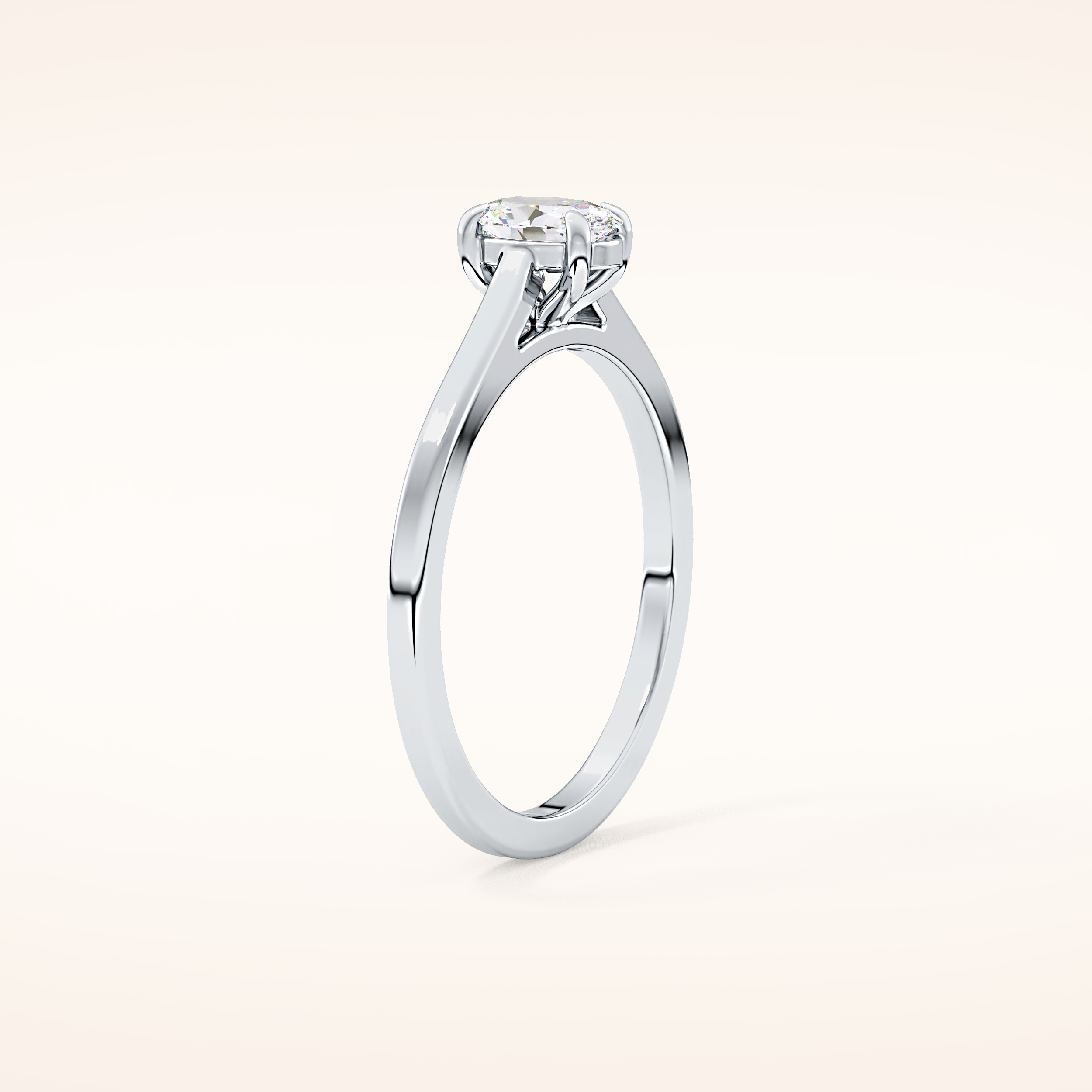 0.36 CT Oval Shaped Solitaire Moissanite Engagement Ring