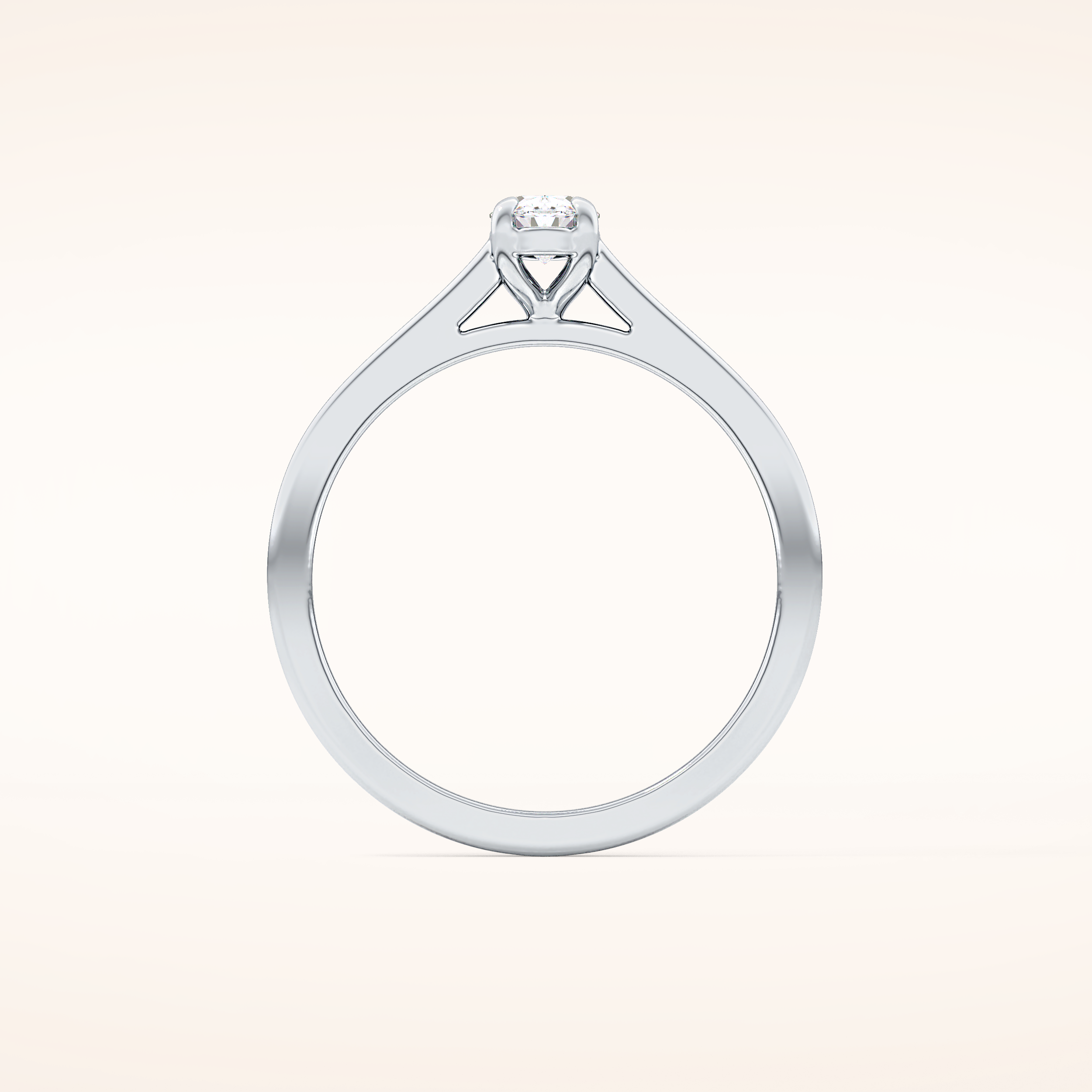 0.36 CT Oval Shaped Solitaire Moissanite Engagement Ring