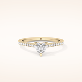 0.44 CT Heart Shaped Pave Moissanite Engagement Ring