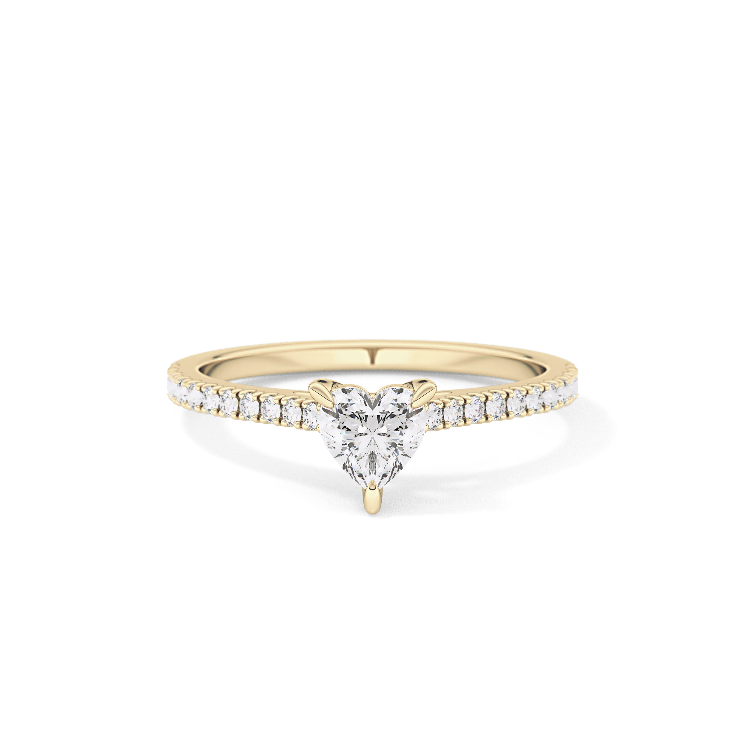 Heart Pave Lab Grown Diamond Engagement Ring