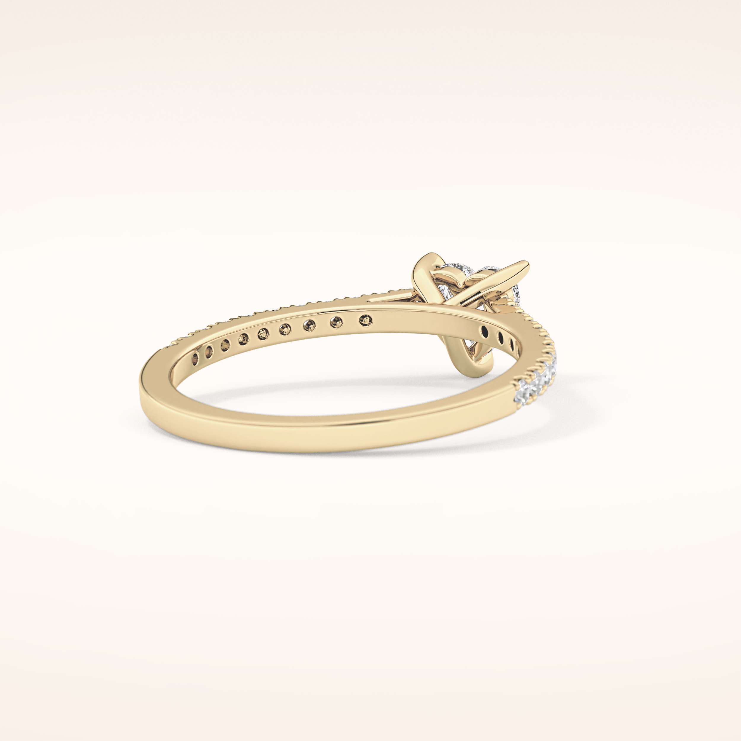 0.44 CT Heart Shaped Pave Moissanite Engagement Ring