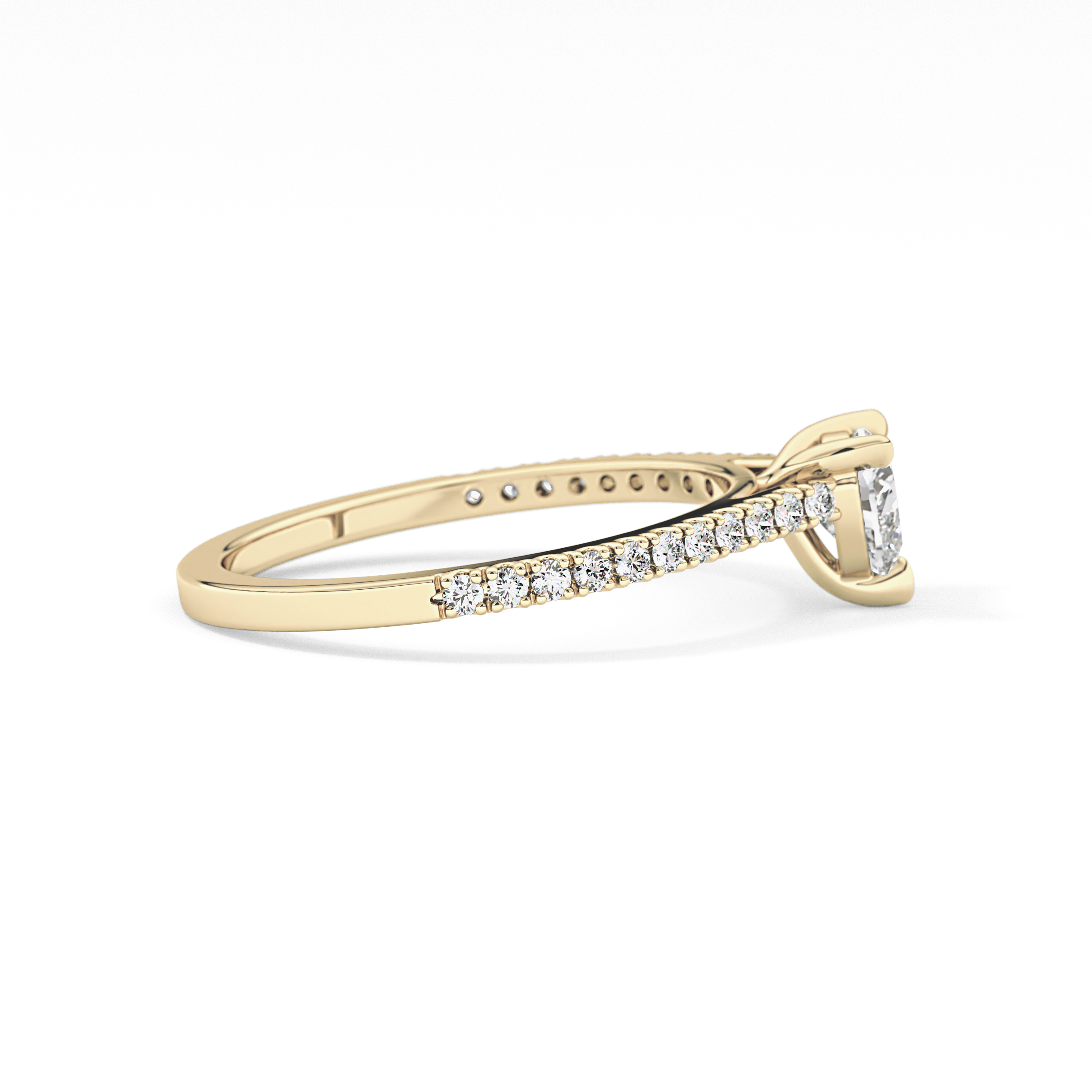 Heart Pave Lab Grown Diamond Engagement Ring