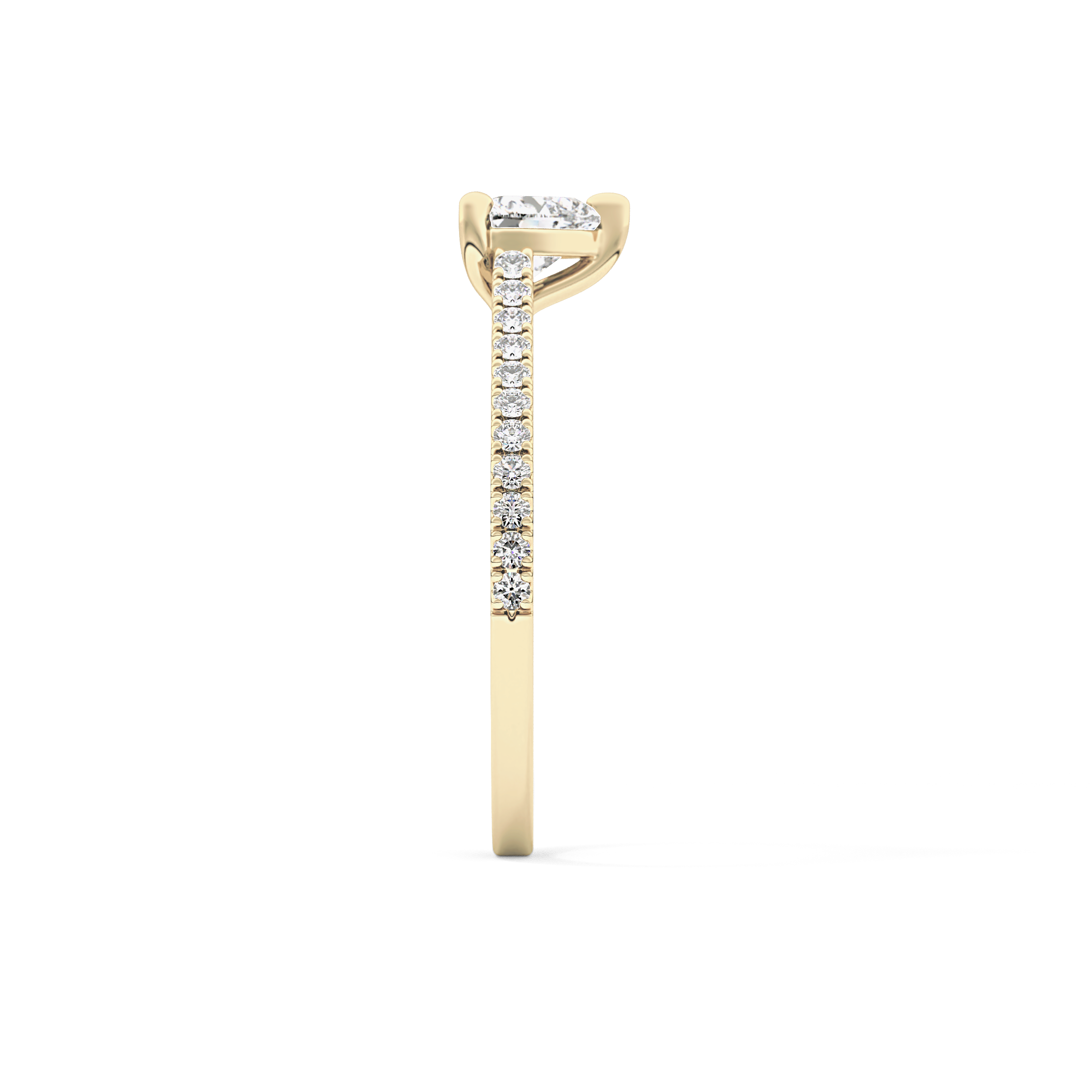 Heart Pave Lab Grown Diamond Engagement Ring