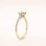 0.44 CT Heart Shaped Pave Moissanite Engagement Ring