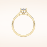 0.44 CT Heart Shaped Pave Moissanite Engagement Ring