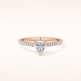 0.44 CT Heart Shaped Pave Moissanite Engagement Ring