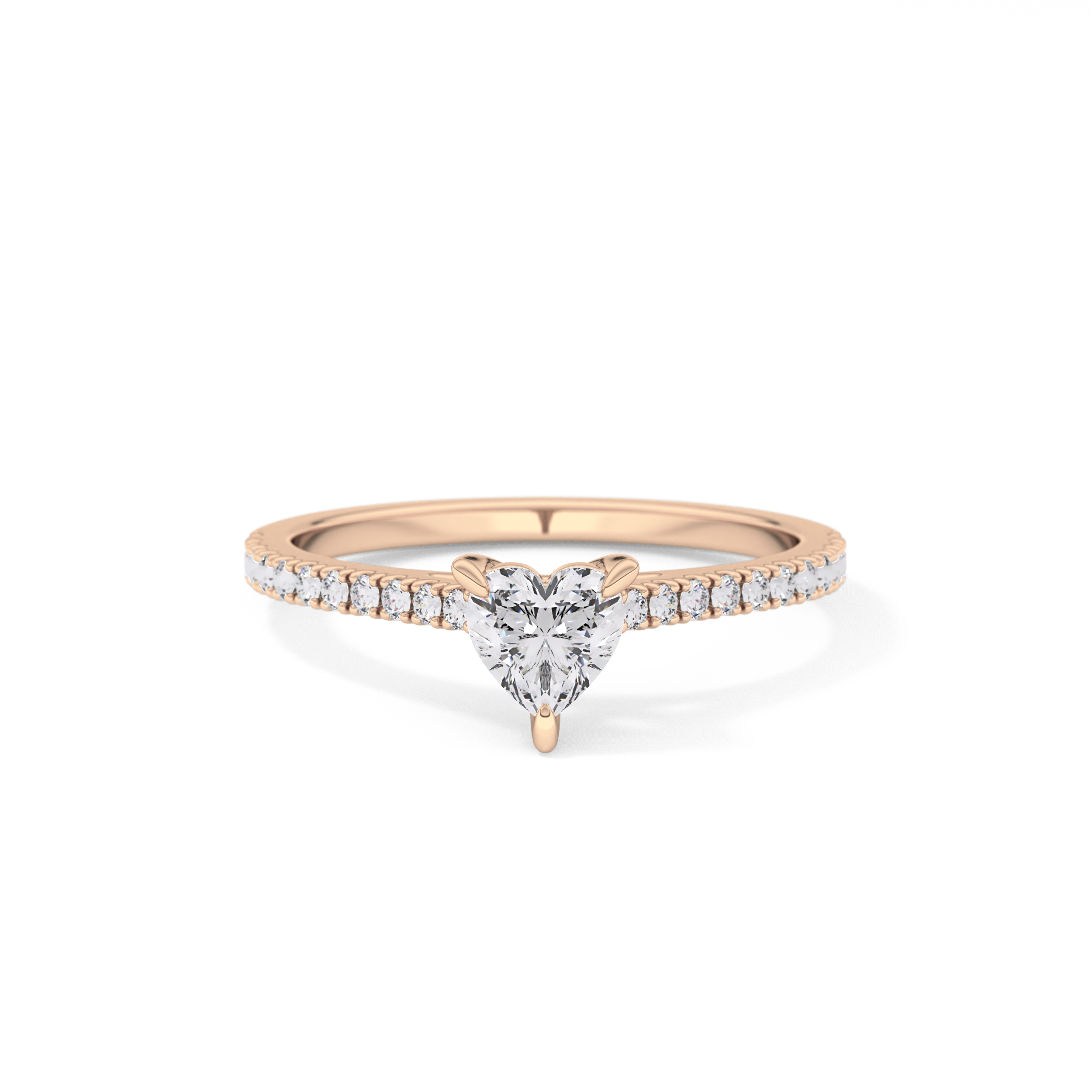 Heart Pave Lab Grown Diamond Engagement Ring
