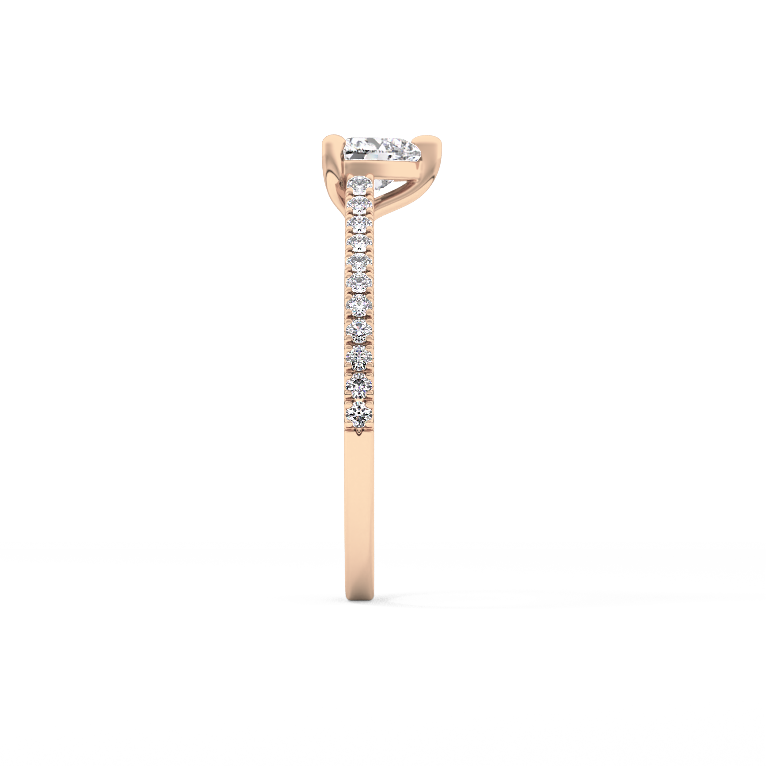 Heart Pave Lab Grown Diamond Engagement Ring