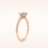 0.44 CT Heart Shaped Pave Moissanite Engagement Ring
