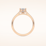 0.44 CT Heart Shaped Pave Moissanite Engagement Ring