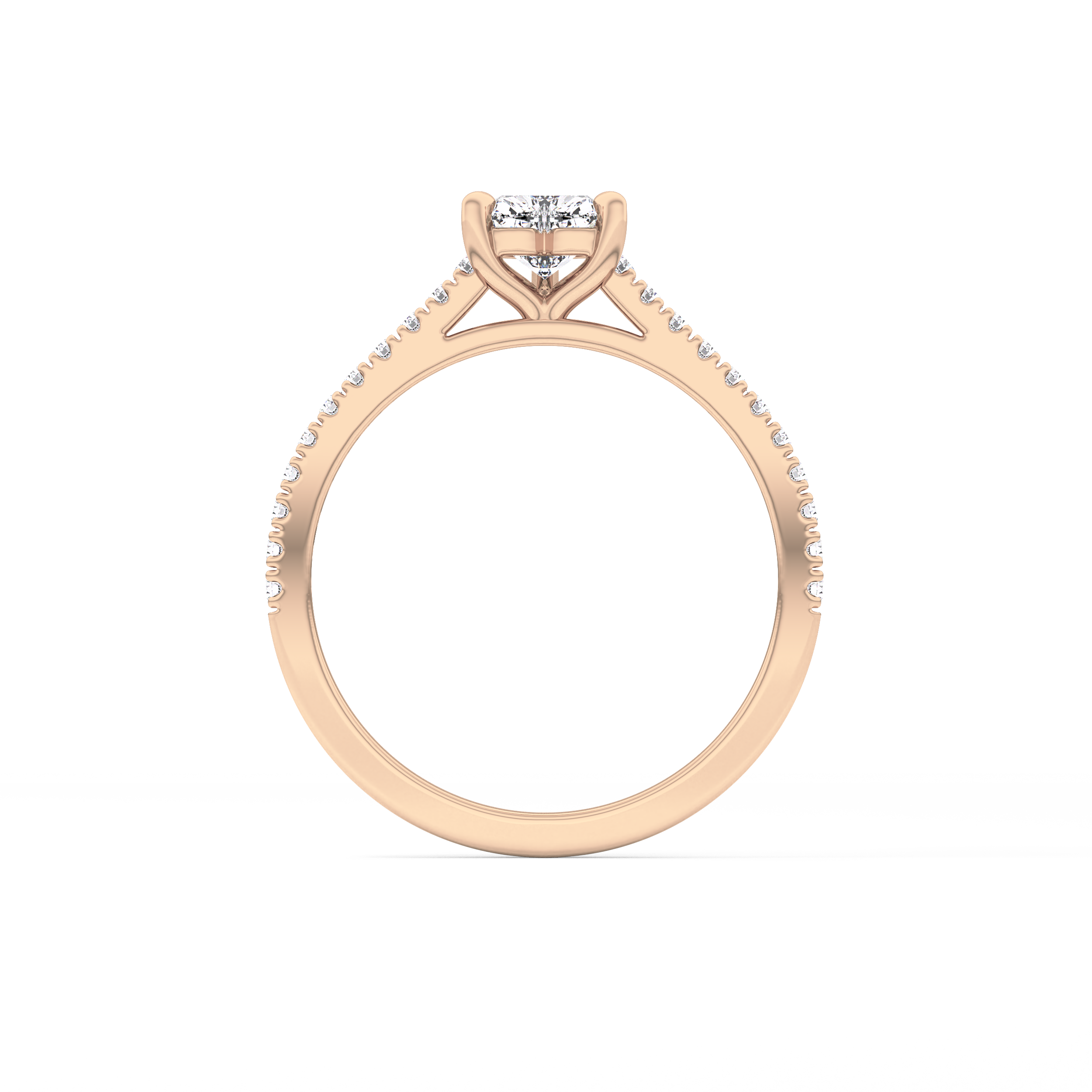 Heart Pave Lab Grown Diamond Engagement Ring