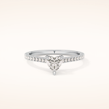 0.44 CT Heart Shaped Pave Moissanite Engagement Ring