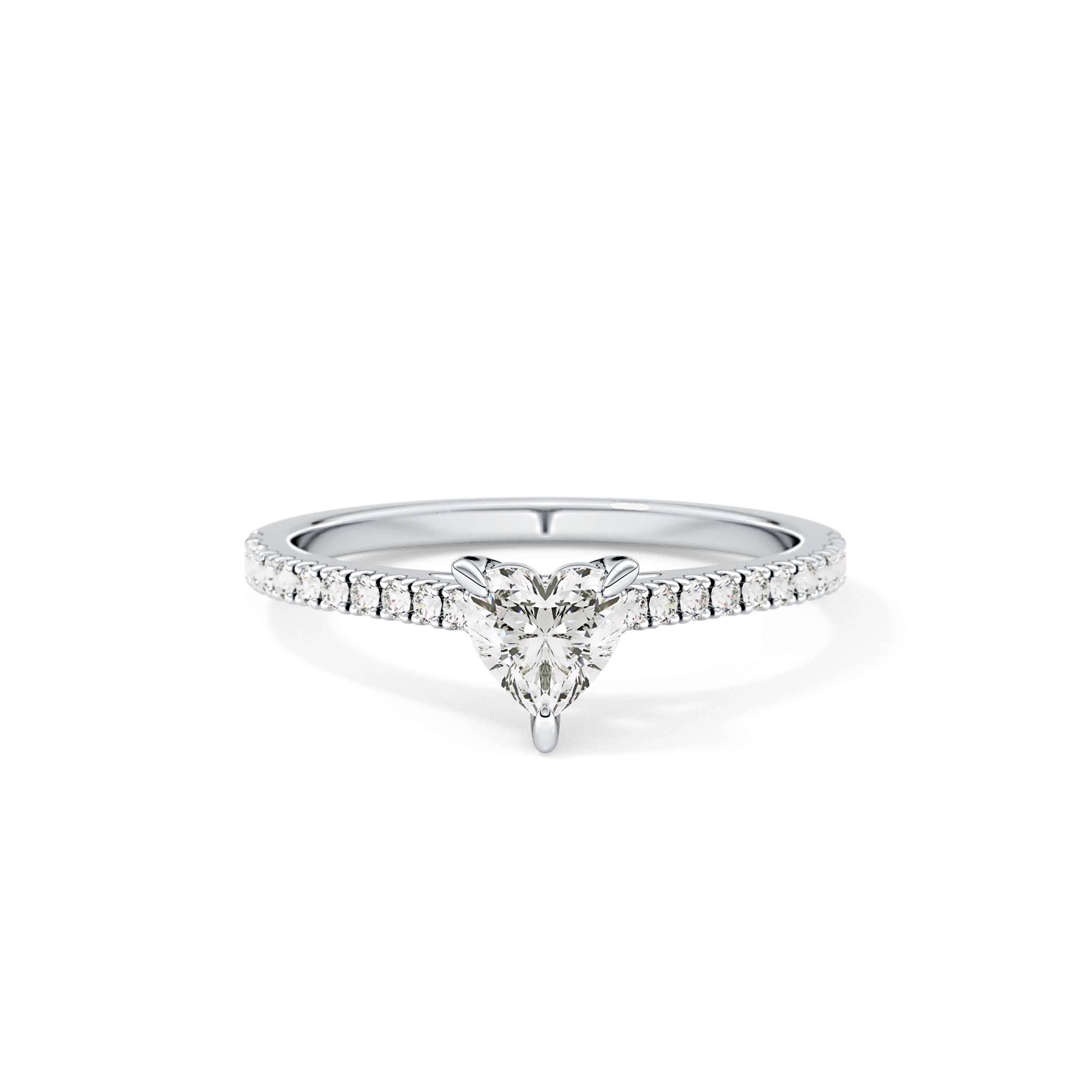 Heart Pave Lab Grown Diamond Engagement Ring