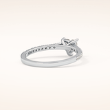 0.44 CT Heart Shaped Pave Moissanite Engagement Ring