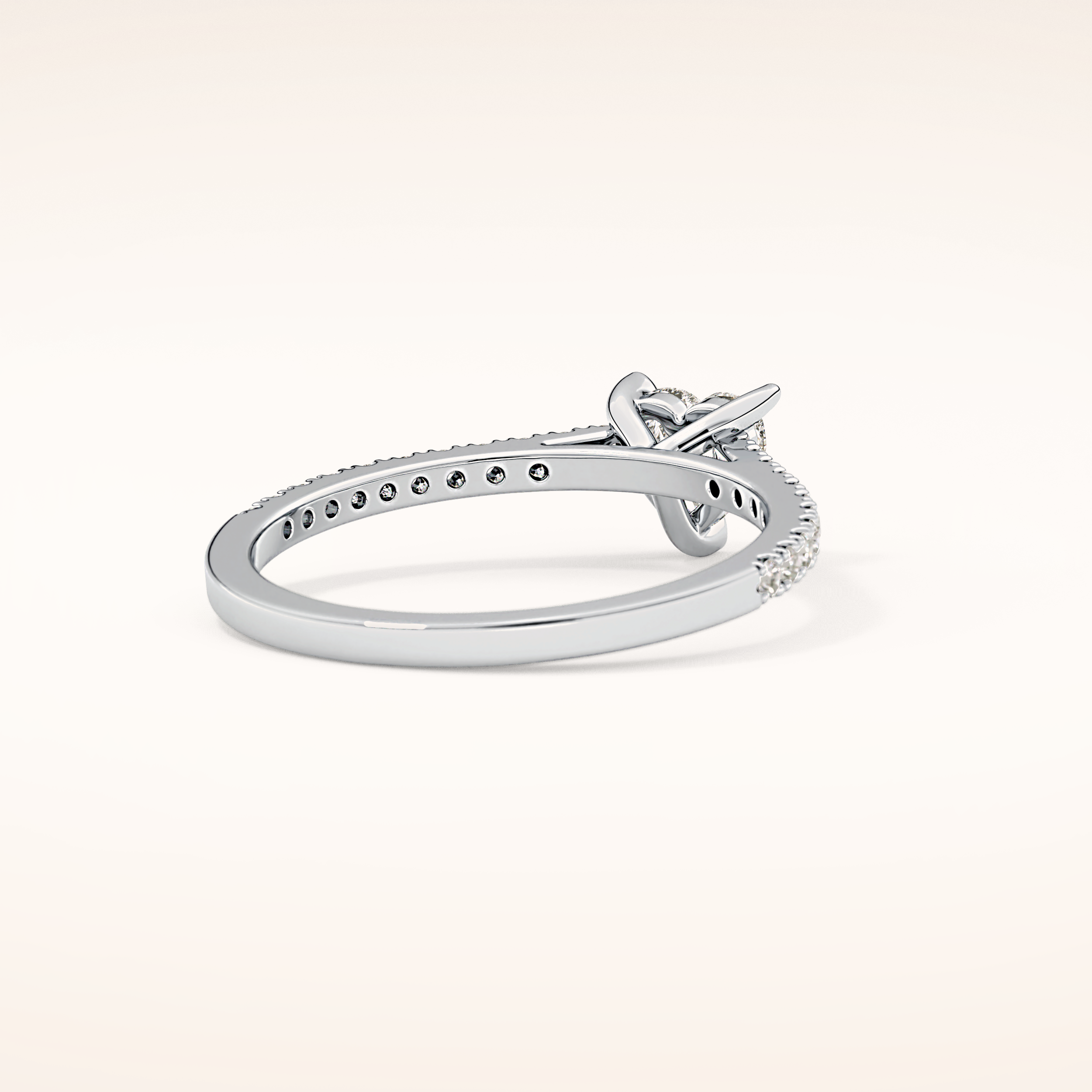 0.44 CT Heart Shaped Pave Moissanite Engagement Ring