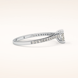 0.44 CT Heart Shaped Pave Moissanite Engagement Ring