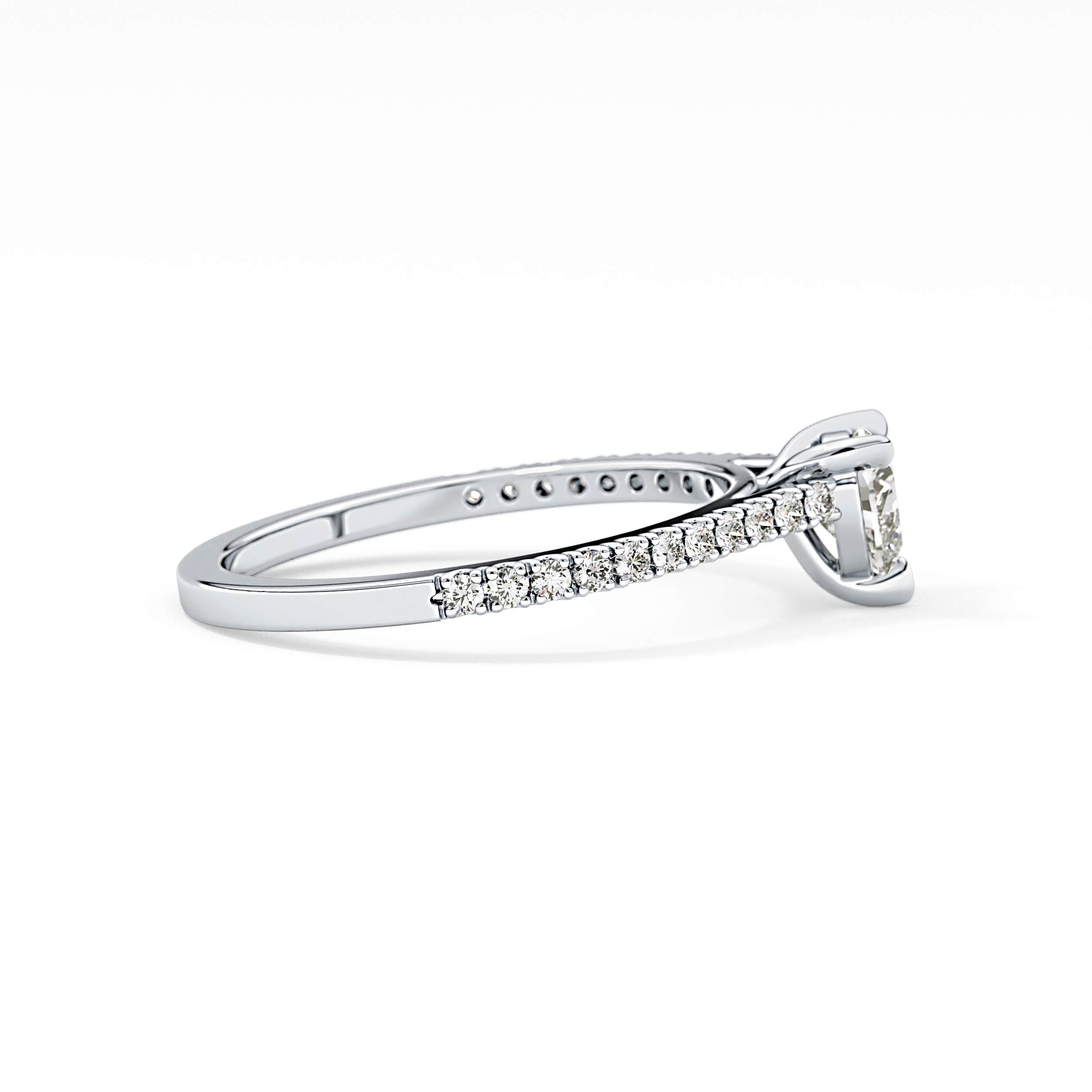 Heart Pave Lab Grown Diamond Engagement Ring