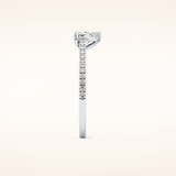 0.44 CT Heart Shaped Pave Moissanite Engagement Ring