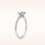 0.44 CT Heart Shaped Pave Moissanite Engagement Ring