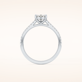 0.44 CT Heart Shaped Pave Moissanite Engagement Ring