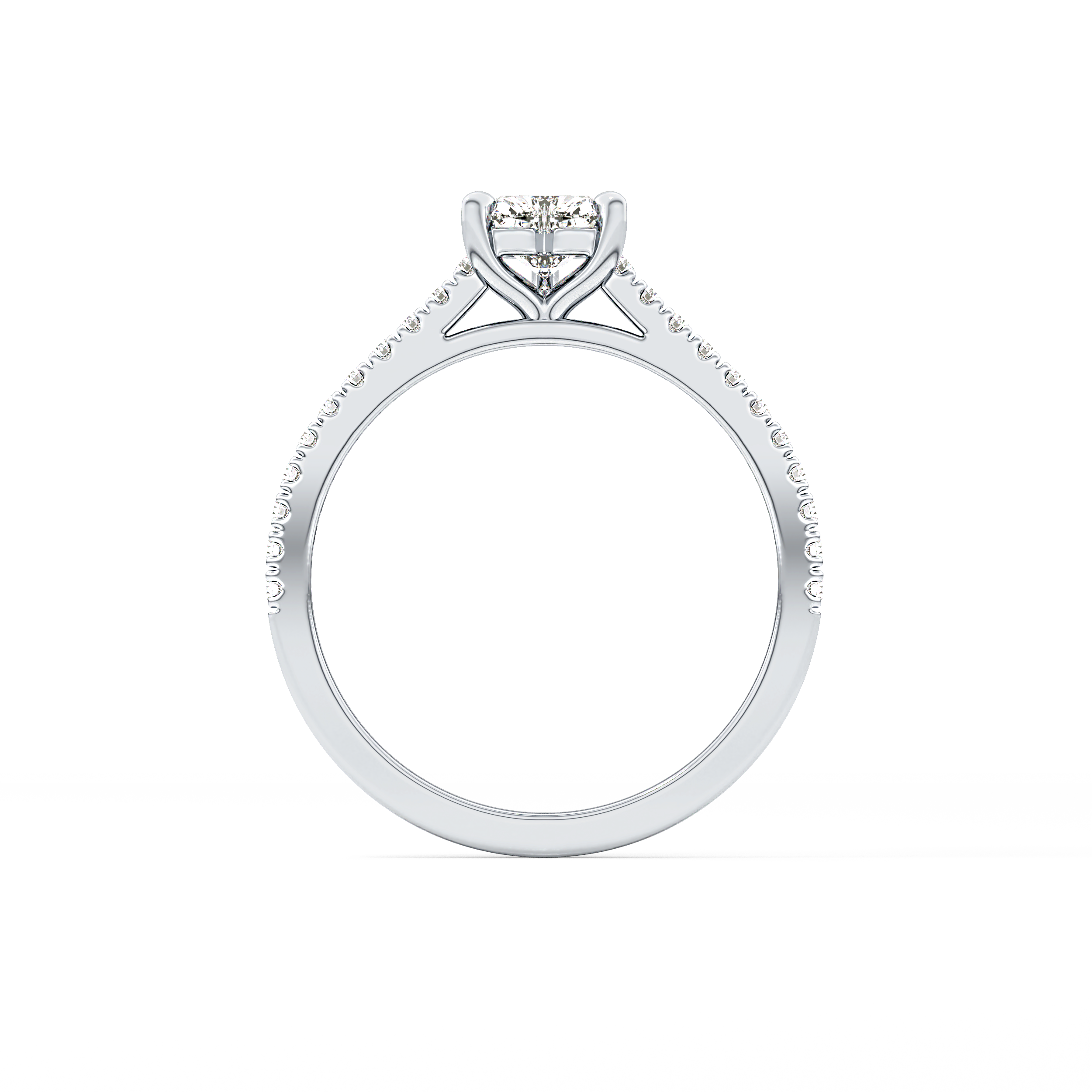 Heart Pave Lab Grown Diamond Engagement Ring