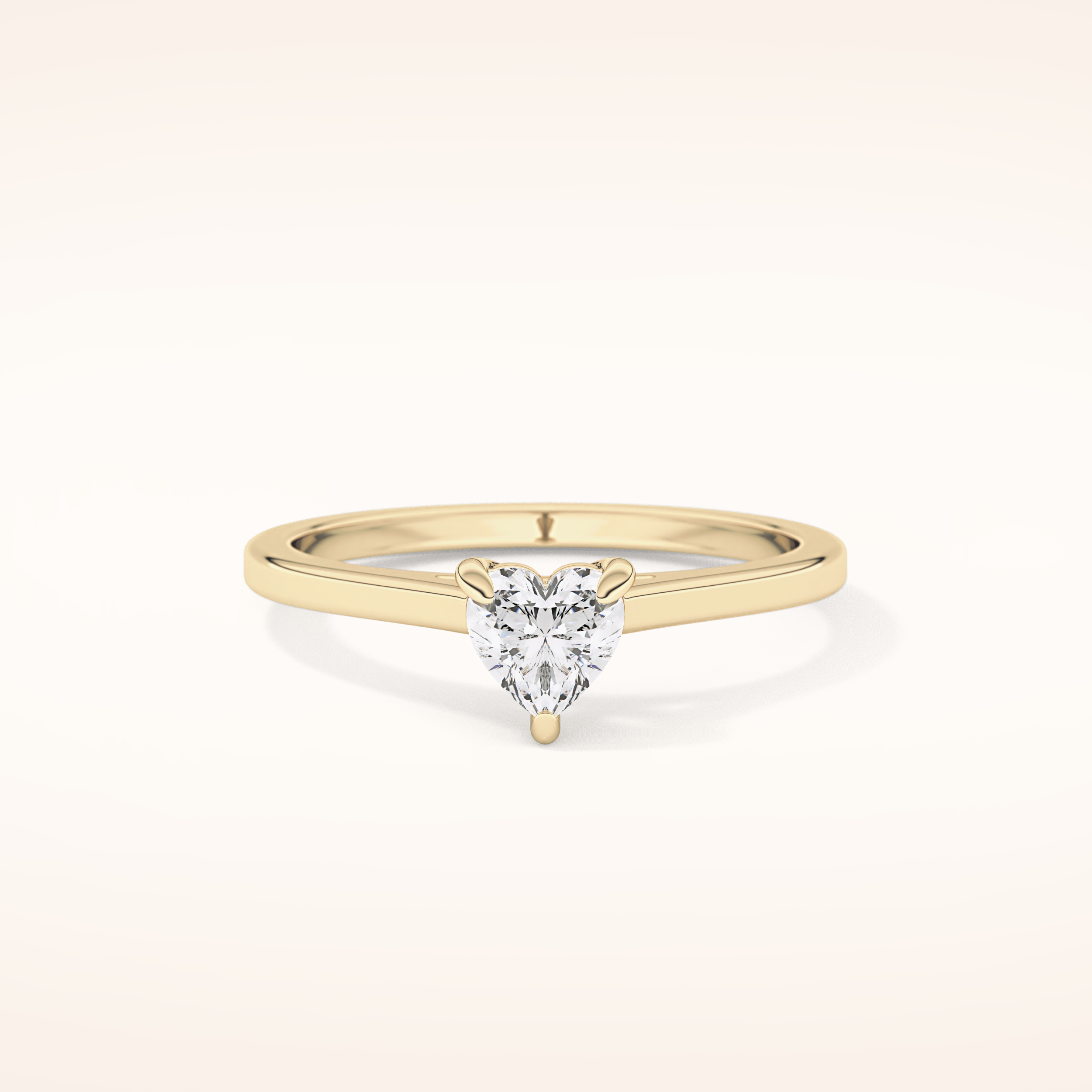 0.44 CT Heart Shaped Solitaire Moissanite Engagement Ring