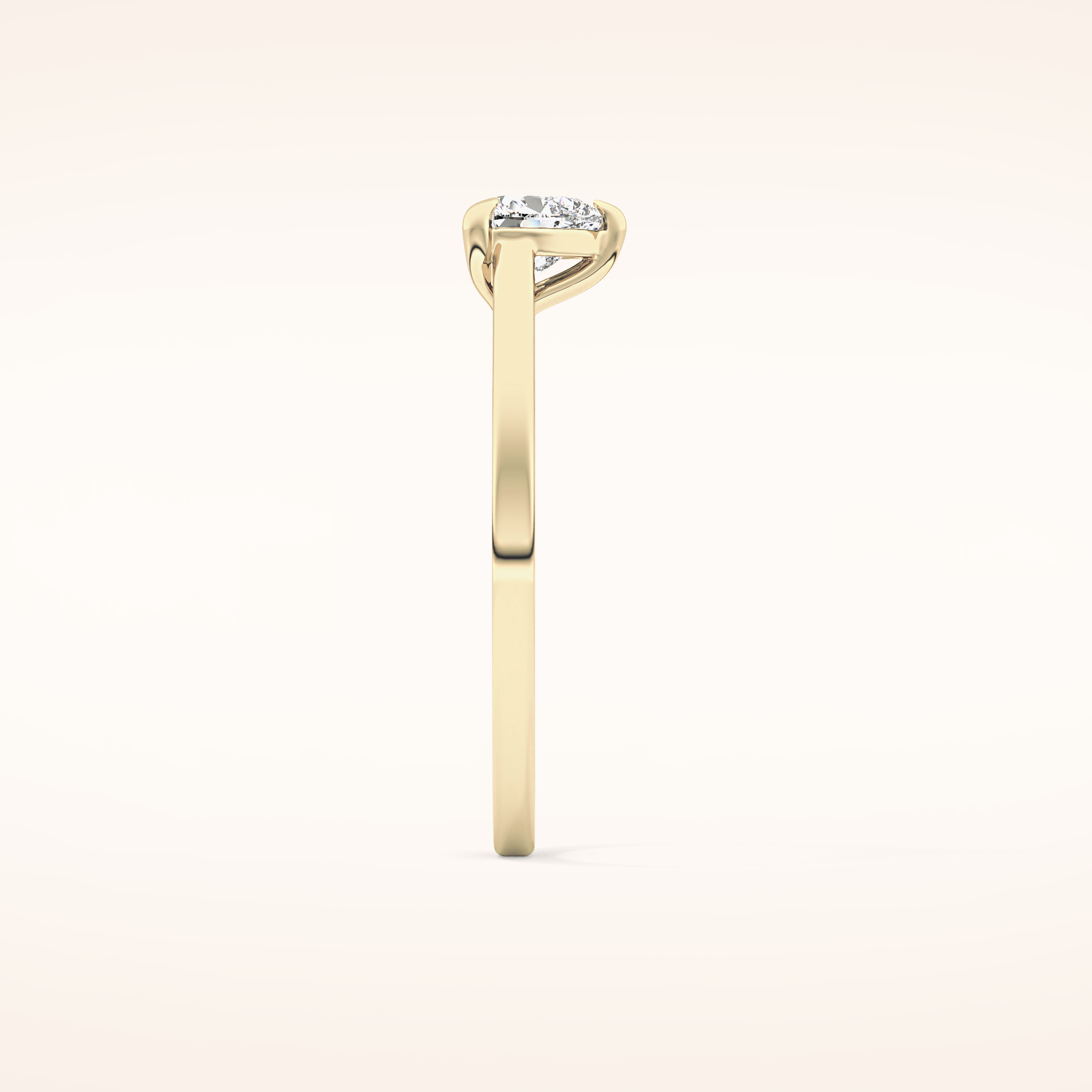 0.44 CT Heart Shaped Solitaire Moissanite Engagement Ring