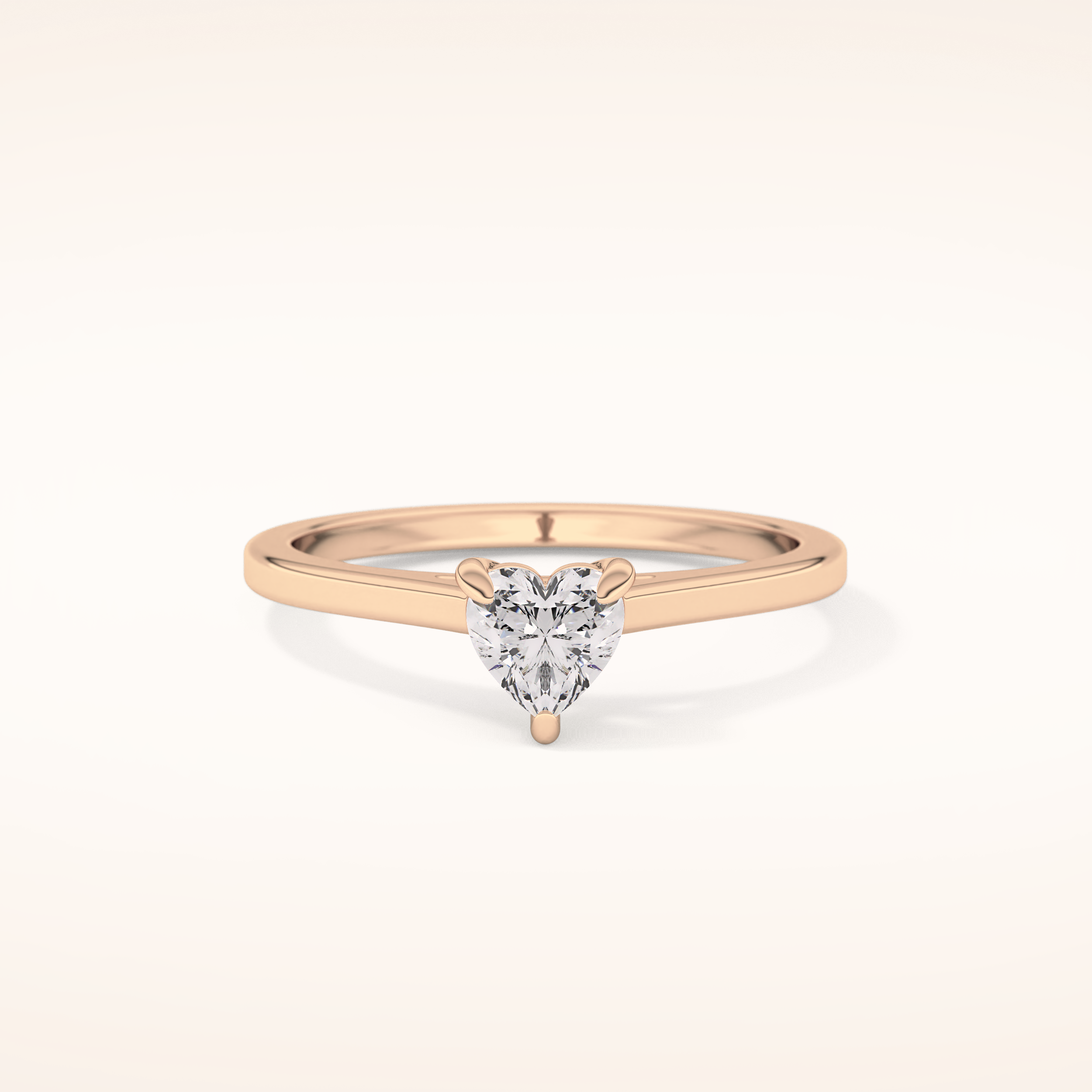 0.44 CT Heart Shaped Solitaire Moissanite Engagement Ring