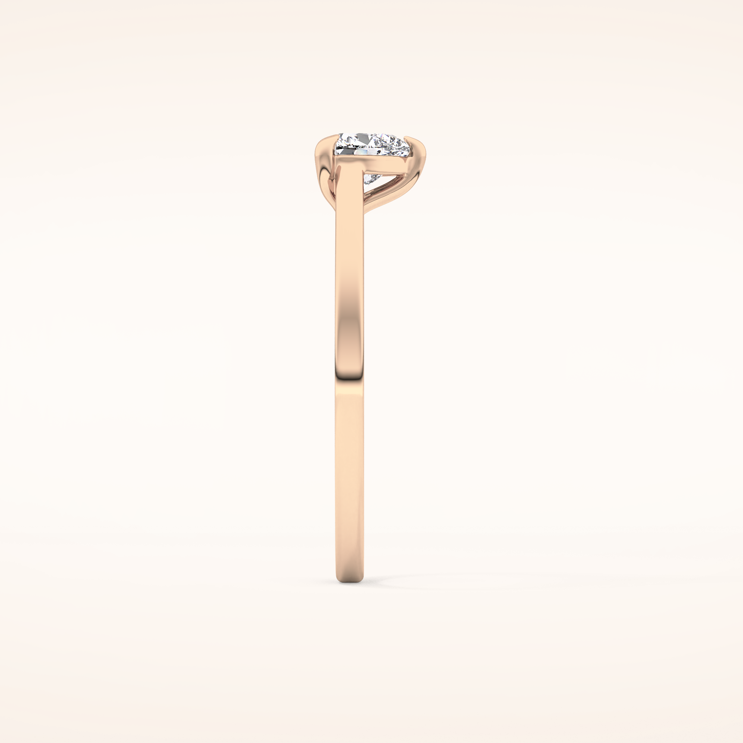 0.44 CT Heart Shaped Solitaire Moissanite Engagement Ring
