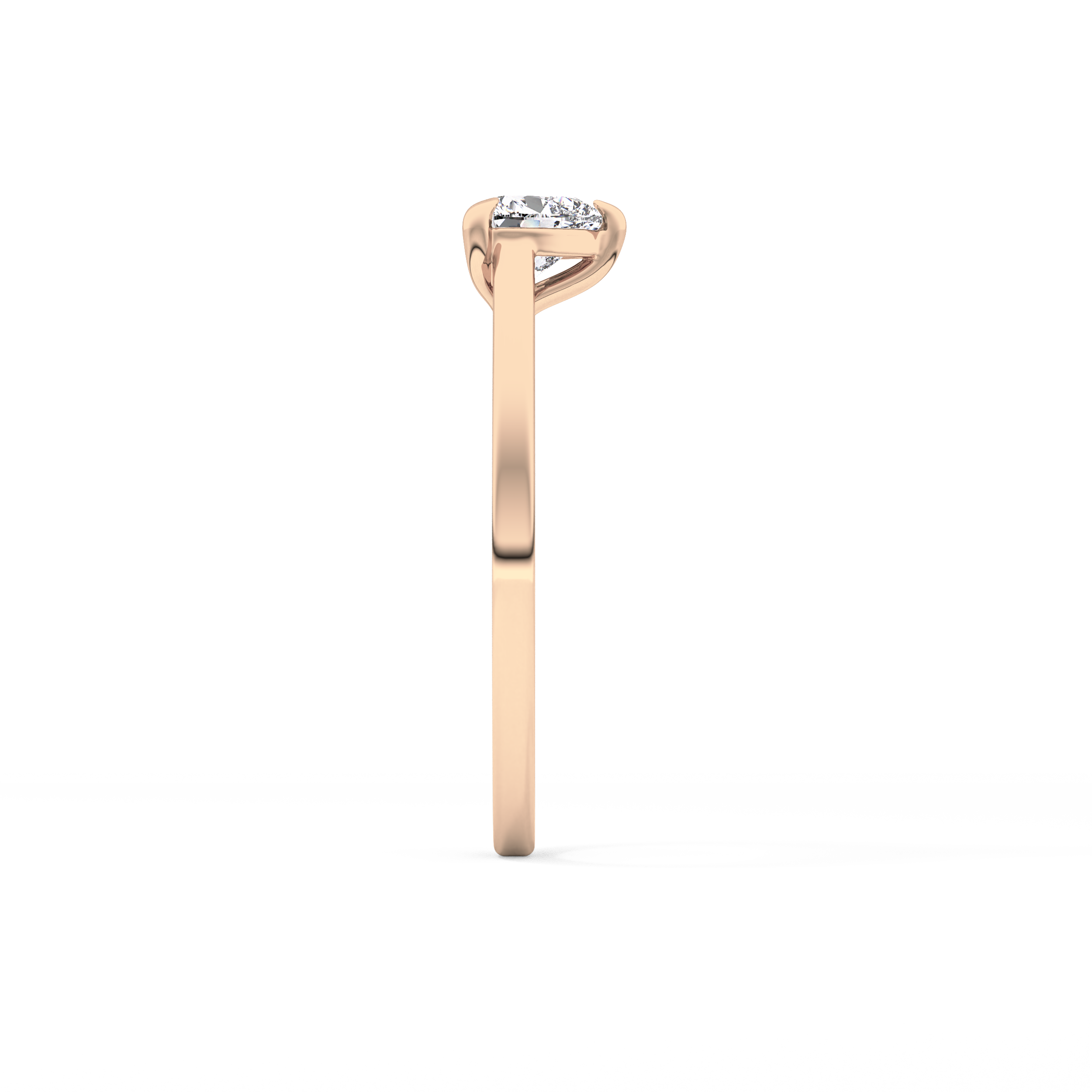 Heart Solitaire Lab Grown Diamond Engagement Ring
