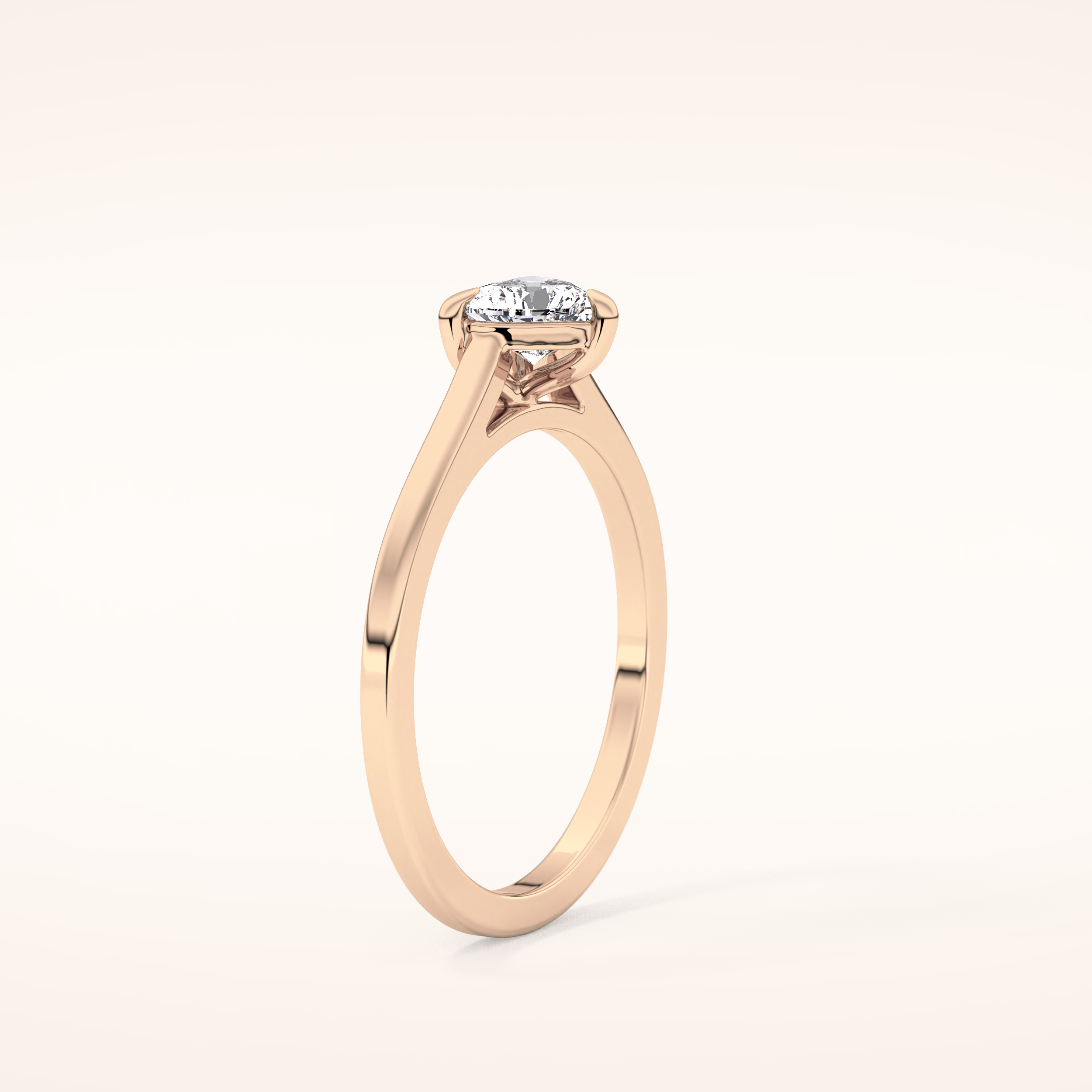 0.44 CT Heart Shaped Solitaire Moissanite Engagement Ring