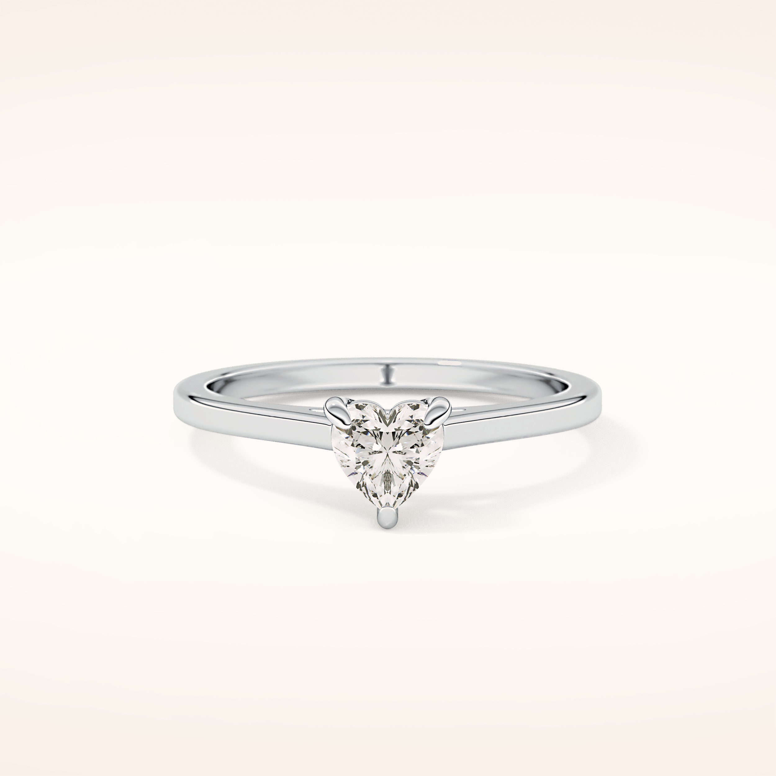 0.44 CT Heart Shaped Solitaire Moissanite Engagement Ring