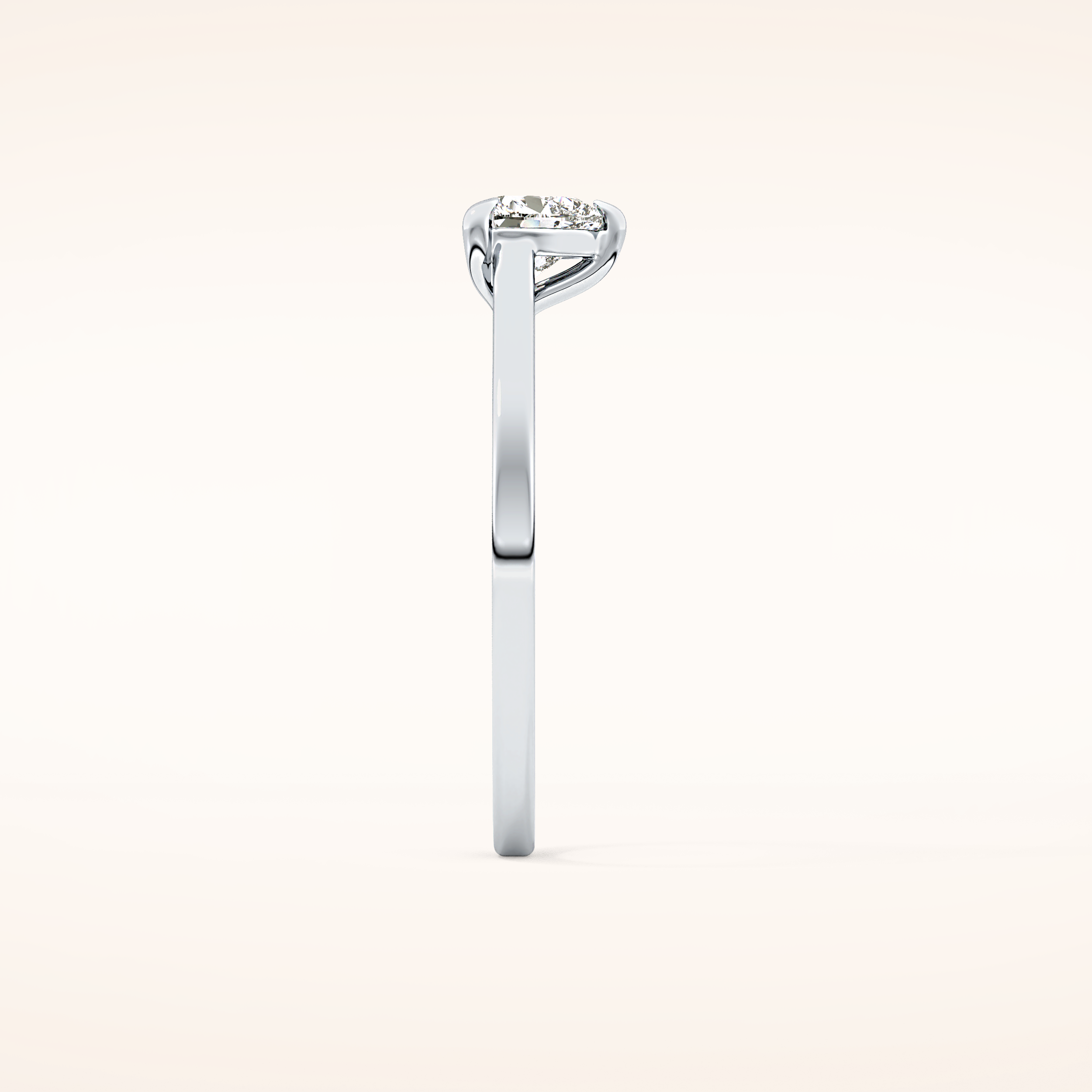 0.44 CT Heart Shaped Solitaire Moissanite Engagement Ring