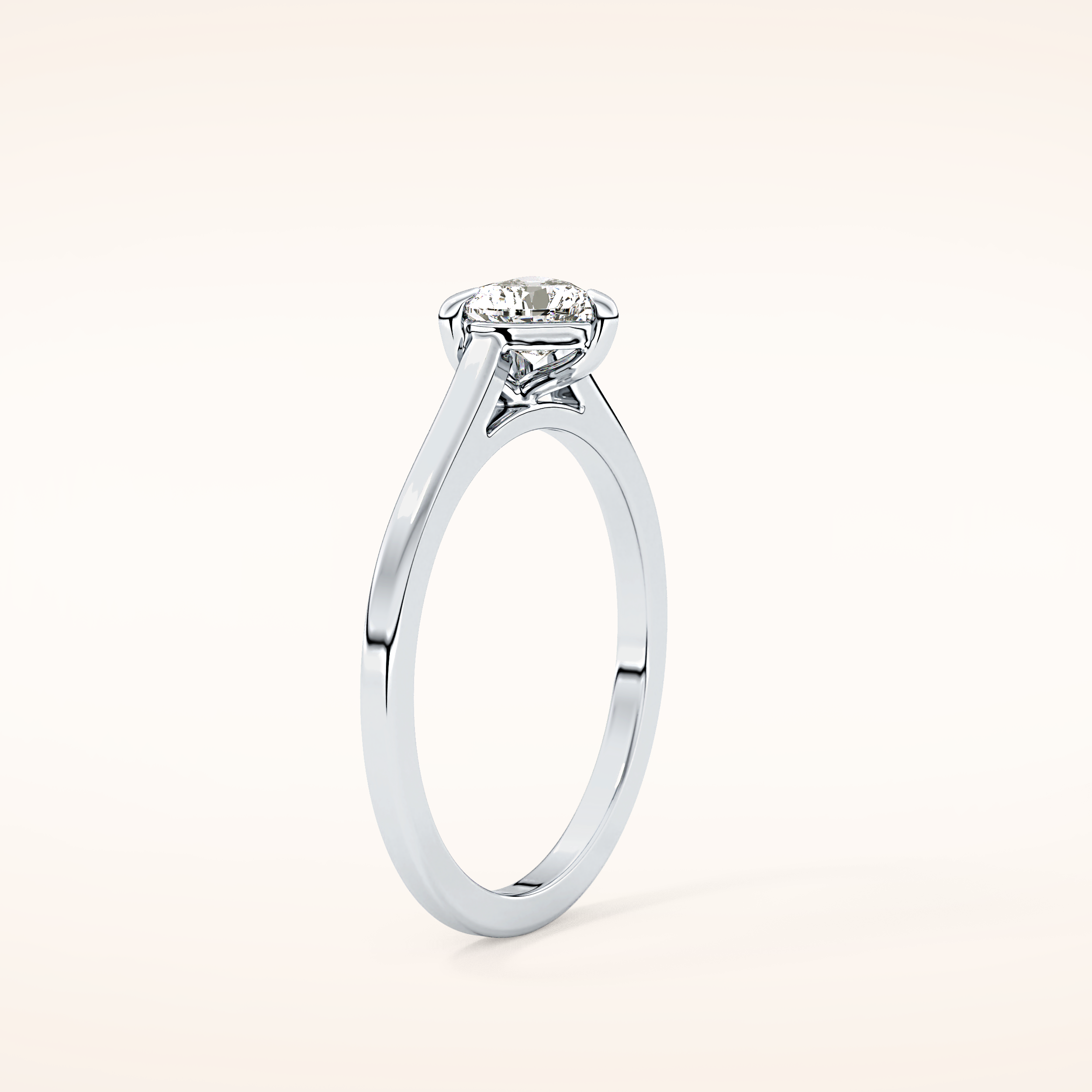 0.44 CT Heart Shaped Solitaire Moissanite Engagement Ring