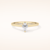 0.35 CT Pear Shaped Solitaire Moissanite Engagement Ring