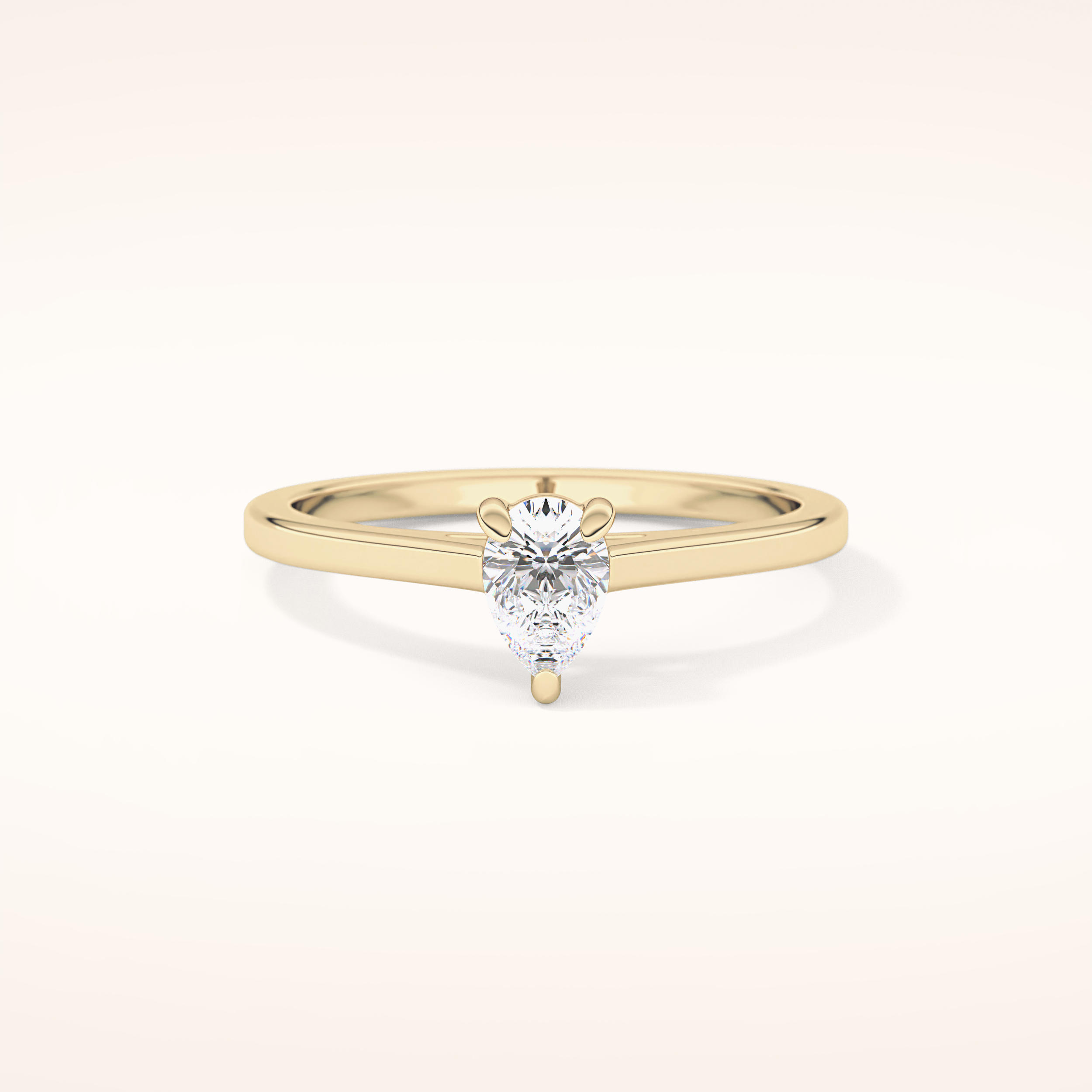 0.35 CT Pear Shaped Solitaire Moissanite Engagement Ring