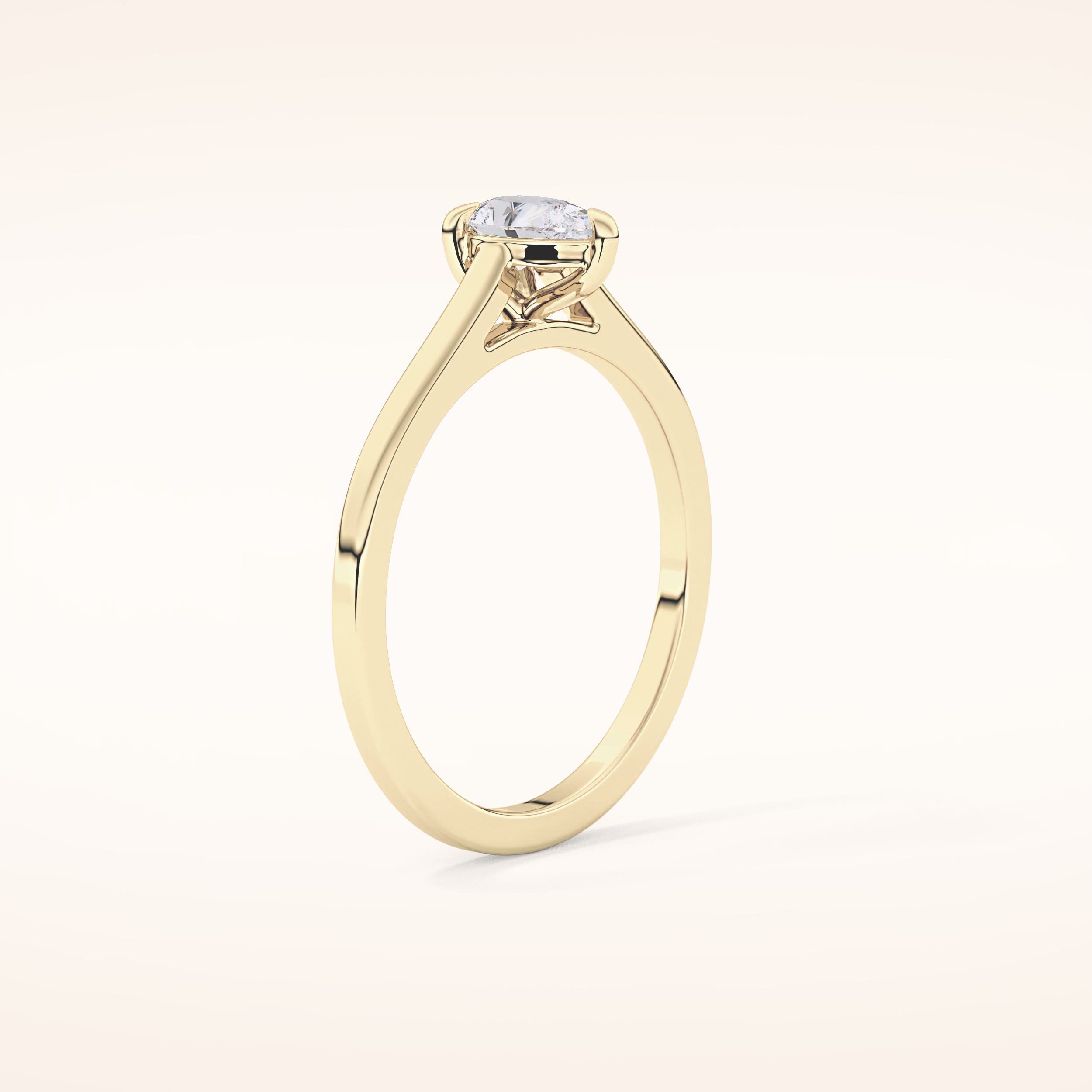 0.35 CT Pear Shaped Solitaire Moissanite Engagement Ring