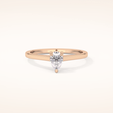 0.35 CT Pear Shaped Solitaire Moissanite Engagement Ring