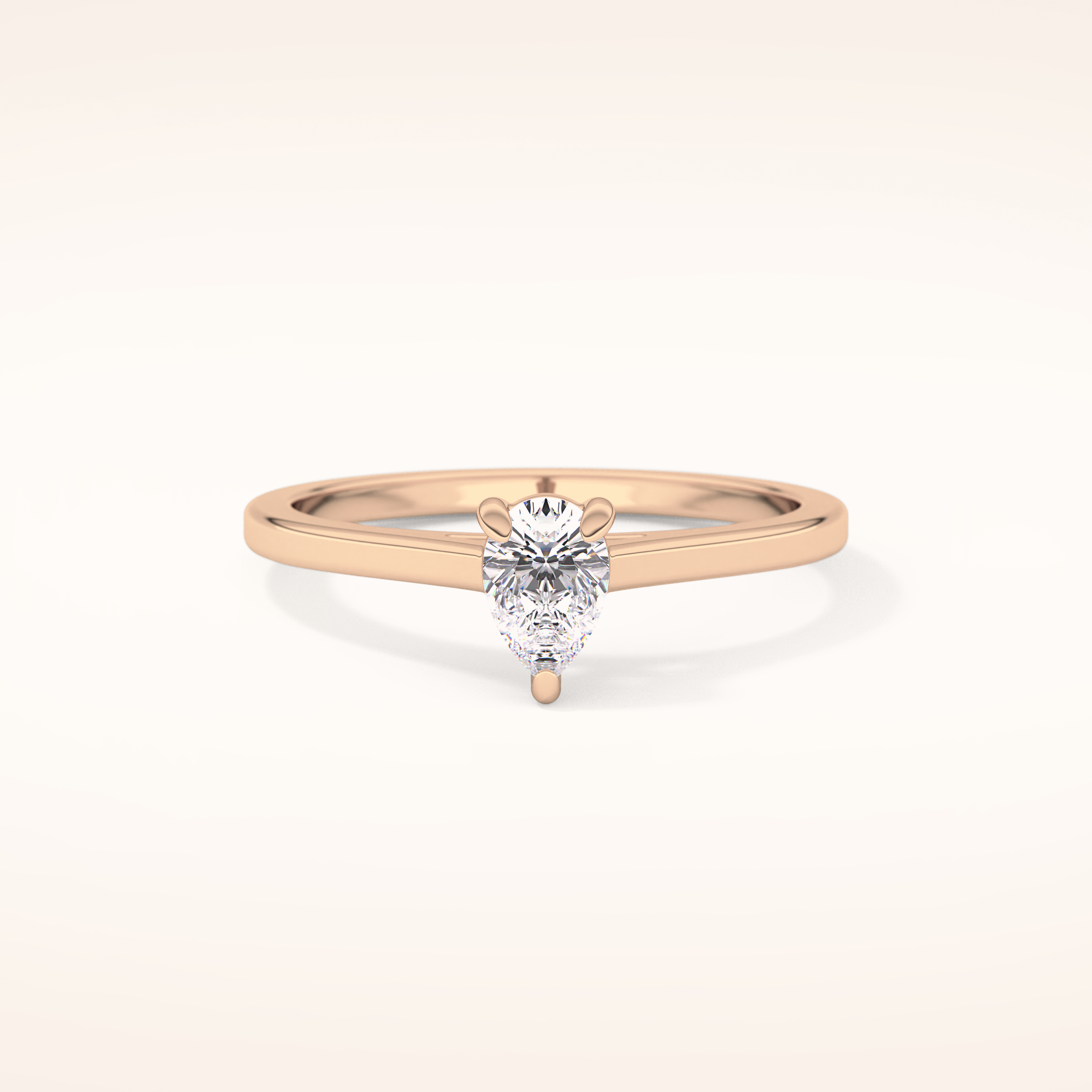 0.35 CT Pear Shaped Solitaire Moissanite Engagement Ring