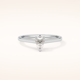 0.35 CT Pear Shaped Solitaire Moissanite Engagement Ring