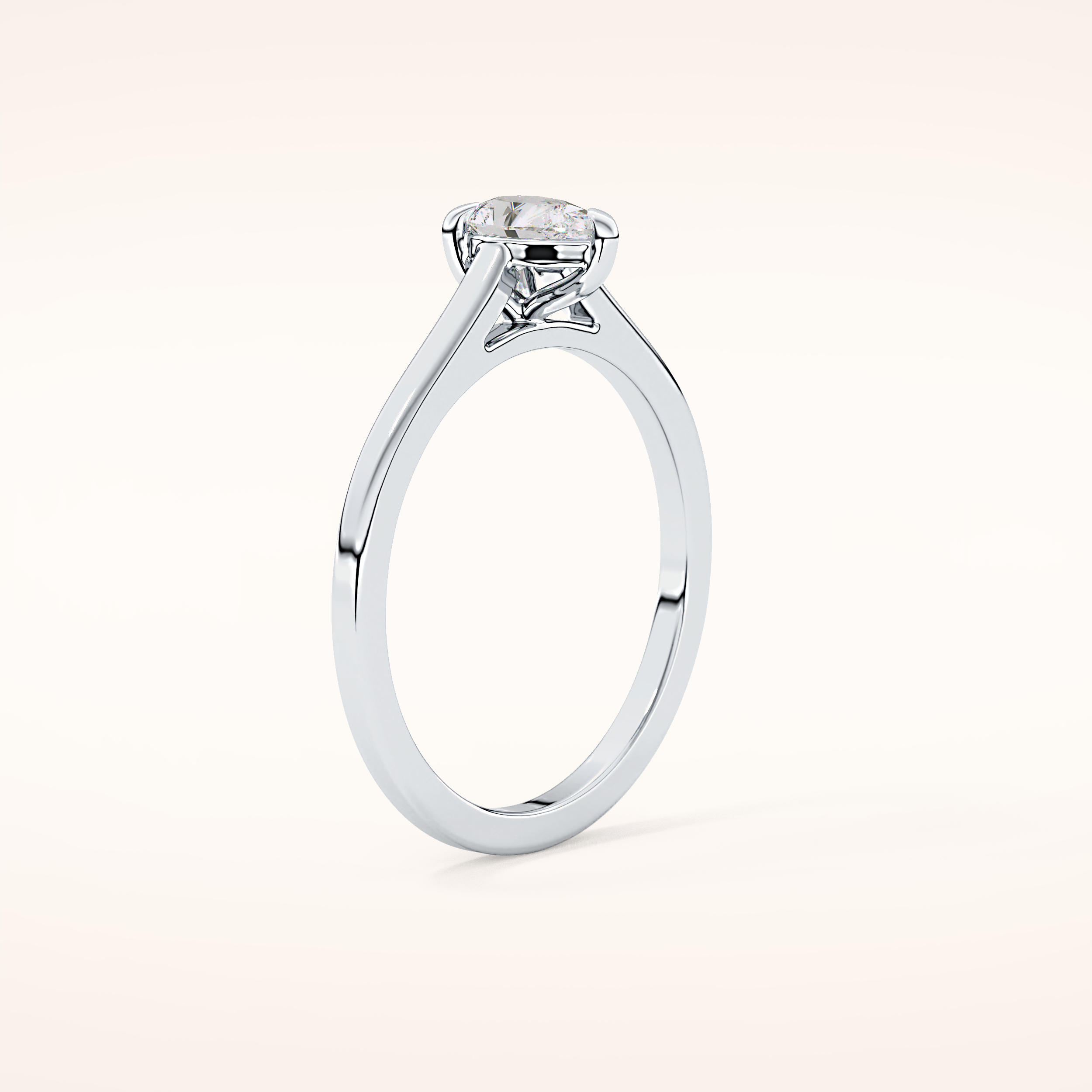 0.35 CT Pear Shaped Solitaire Moissanite Engagement Ring