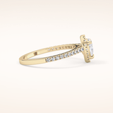 0.35 CT Pear Shaped Pave Moissanite Engagement Ring