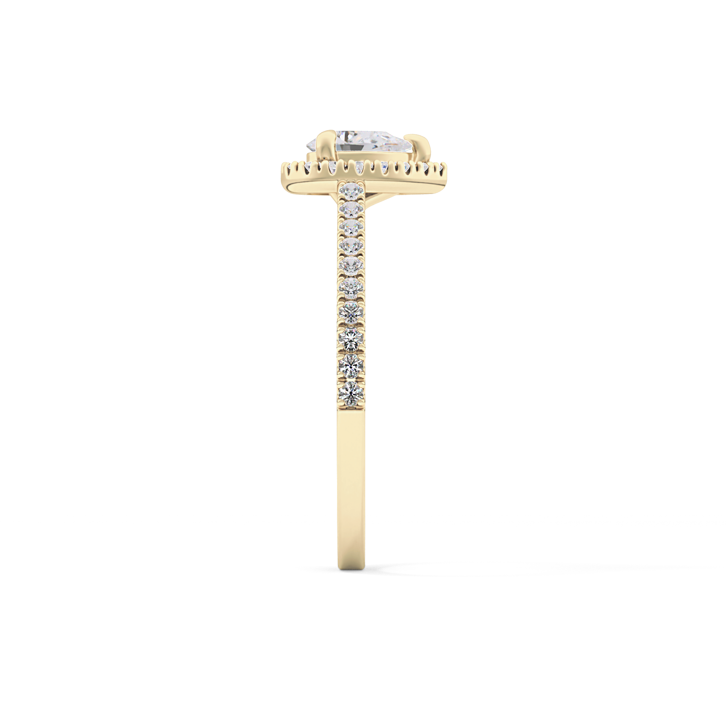 Pear Halo & Pave Lab Grown Diamond Engagement Ring