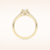 0.35 CT Pear Shaped Pave Moissanite Engagement Ring