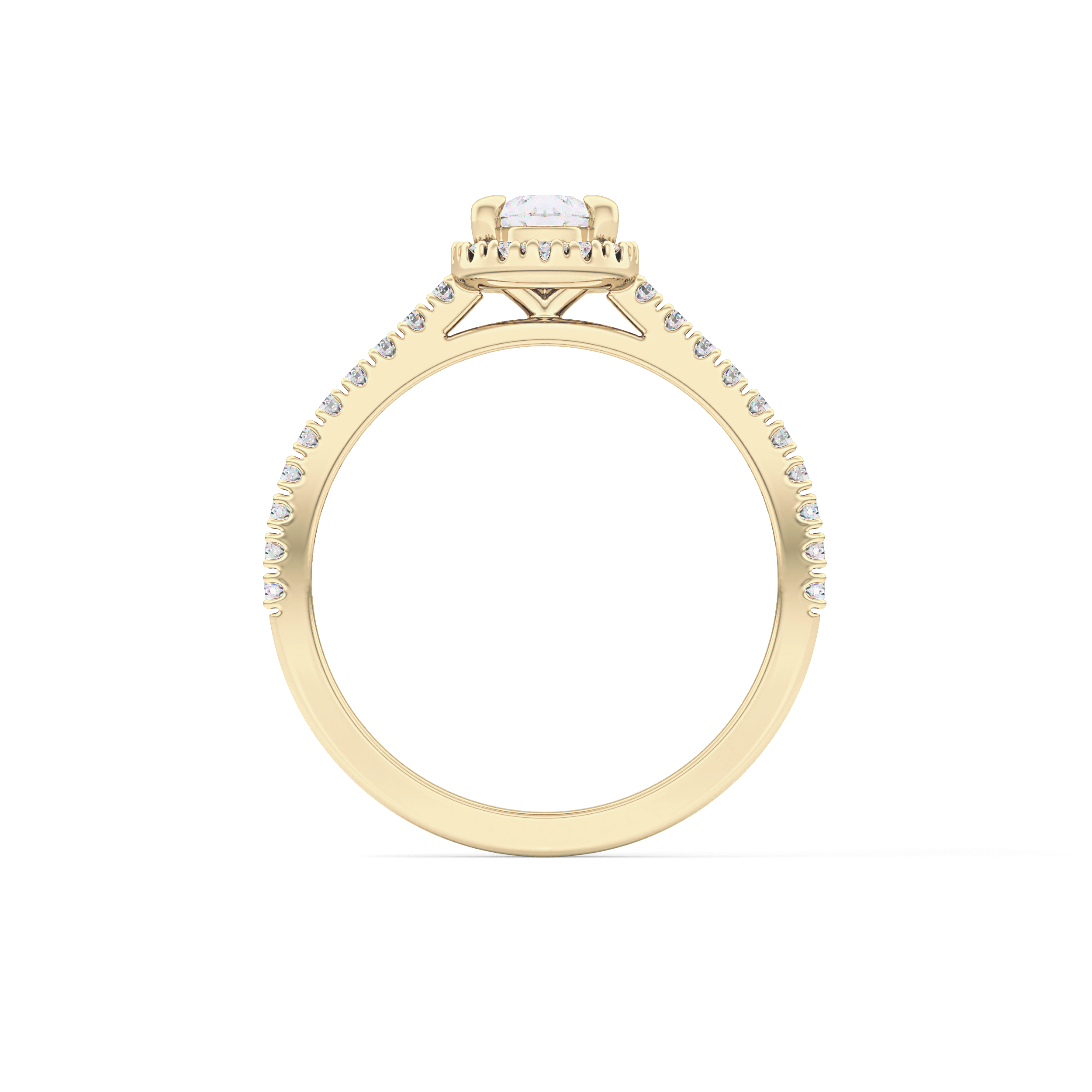 Pear Halo & Pave Lab Grown Diamond Engagement Ring