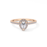 Pear Halo & Pave Lab Grown Diamond Engagement Ring