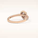 0.35 CT Pear Shaped Pave Moissanite Engagement Ring