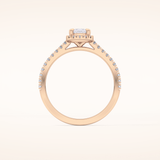 0.35 CT Pear Shaped Pave Moissanite Engagement Ring